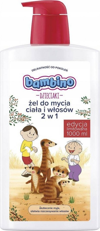 Xhel trupi dhe flokësh për fëmijë BAMBINO Kids 2in1, 1000ml