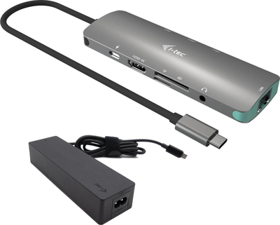 USB C док i-TEC MetalNanoDock, 4K HDMI, PD 100W, сиво металик