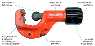 Prerëse tubash Vorel, 3-32 mm