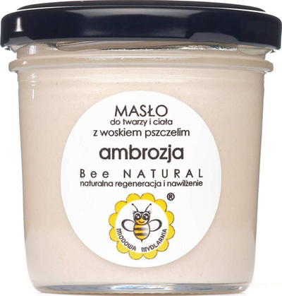 Gjalp trupi dhe fytyre Miodowa Mydlarnia Ambrosia, me dyllë blete, 65 g, bezhë