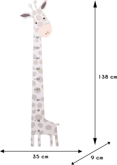 Matës rritjeje për kalamoj H&amp;S Giraffe, 70-160 cm, mural, me ngjyra pastel