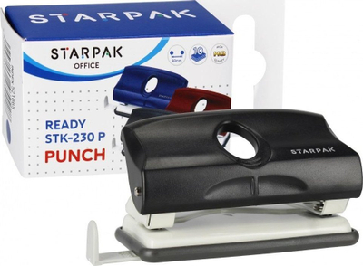 Shpuese letrash STARPAK STK-230 P, 2 vrima, deri 30 fletë, e zezë