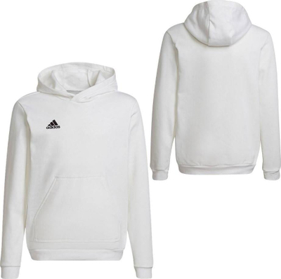Bluzë me kapuç Adidas Entrada 22 Hoody Jr HG6303, për kalamaj, e bardhë