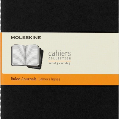 Set fletore Moleskine Cahier Journals L, 13x21cm, 80 faqe, të zeza