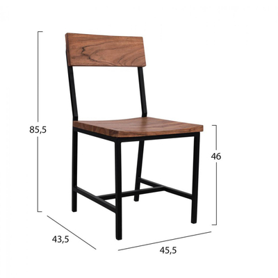 Karrige metal + acacia 45.5×43.5×85.5 cm (HM8179.11)