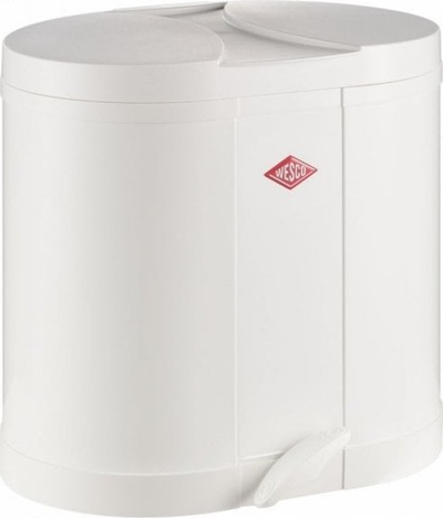 Kosh plehrash Wesco Beta, 2x15L, çelik i vesh me pluhur, i bardhë