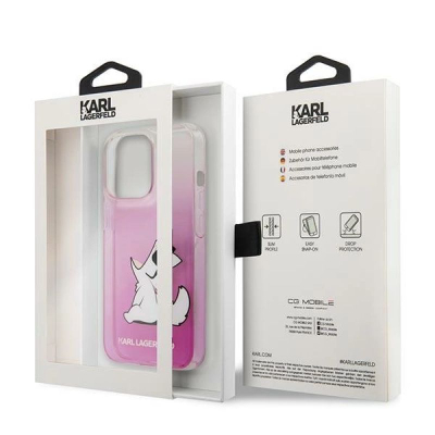 Maskë telefoni Karl Lagerfeld KLHCP14XCFNRCPI për iPhone 14 Pro Max, hardcase, rozë