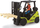 Lodër forklift Dickie Toys Clark, set me paletë dhe figurë, jeshile me të zezë