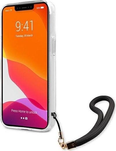 Футрола Guess GUHCP13MKCABBK за iPhone 13 6.1\", тврдa, со ремен, црна