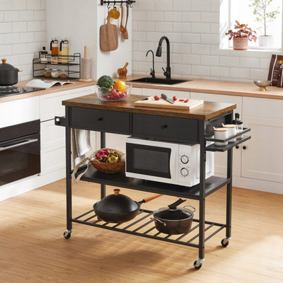 Kitchen island Oskar kki003b01, 119x45x91 cm, rustic, i zi me kafe