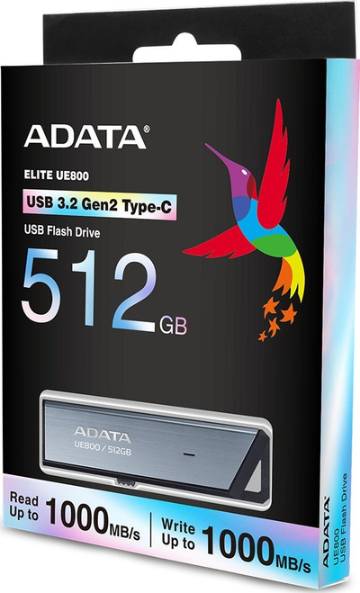 USB ADATA UE800, 512GB, USB 3.2 Gen2, USB Type C, e zezë
