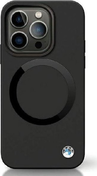 Këllëf telefoni BMW BMHMP14LSILBK2 për iPhone 14 Pro, silikon Liquid me MagSafe, i zi