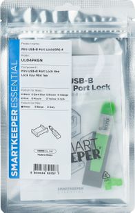 Set sigurie porte Mini USB B SmartKeeper Mini, 4 bllokues + çelës, i gjelbër