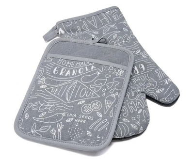 Set kuzhine Heinner Kitchen Tools, 2 pjesë, dorezë furre dhe nën tenxhere, gri