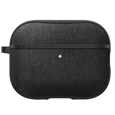 Këllëf kufjesh Spigen Urban Fit për Apple AirPods Pro 3, me karabinë, me stof, i zi