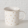 Filxhan porcelani Boltze Dilara, 370ml, zemra të arta, i bardhë