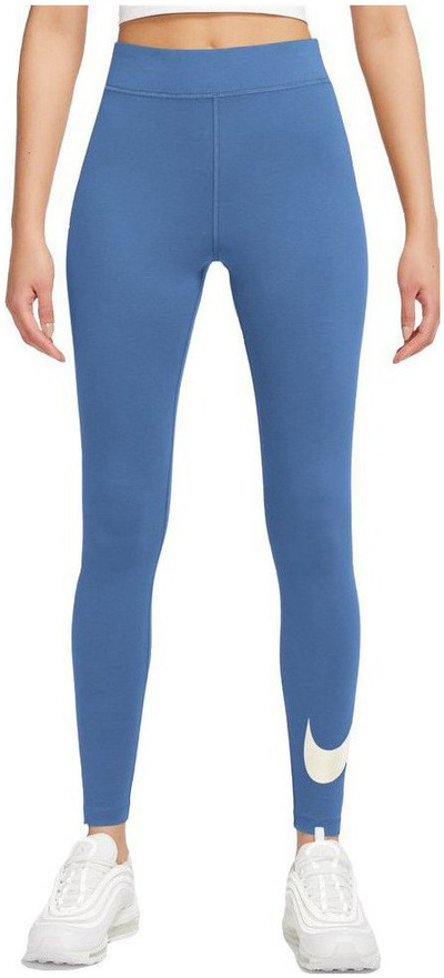 Легинси за тренинг Nike Sportswear Swoosh, со висок струк, за жени, сини