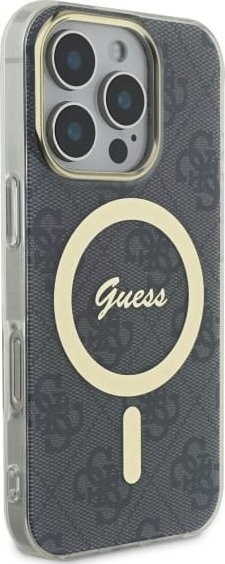 Kapak telefoni Guess GUHMP16XH4STK për iPhone 16 Pro Max 6.9", hardcase, MagSafe, i zi