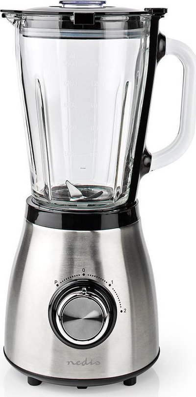 Blender tavoline Nedis, 800W, kavanoz qelqi 1.5L, ngjyrë argjendi me të zezë