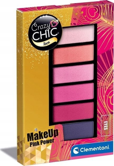Палета за шминкање Clementoni Crazy Chic Pink Flower, за деца, розова