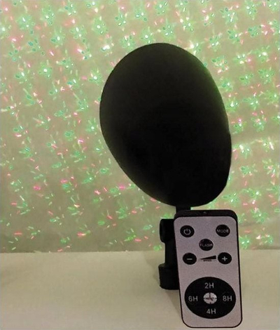 Projektor lazer dekorativ për jashtë, 2 ngjyra, me telekomandë, i zi