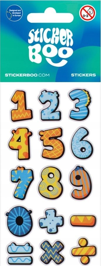 Налепници со броеви STARPAK Sticker Boo 534611, 7x18cm, повеќебојни