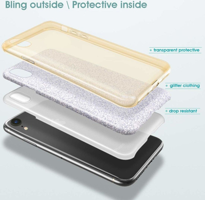 Kllëf telefoni për Samsung Galaxy A51, TPU, me shkëlqim, ngjyrë ari