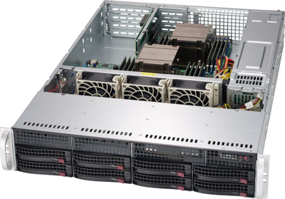 Kasë serveri rack Supermicro SC825TQC, 2U, SAS3 WIO, 800W, e zezë
