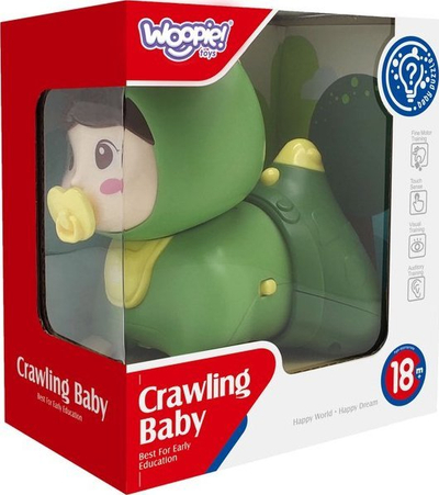 Lodër interaktive Woopie Crawling Baby, me muzikë dhe drita, për kalamaj 18m+, jeshile
