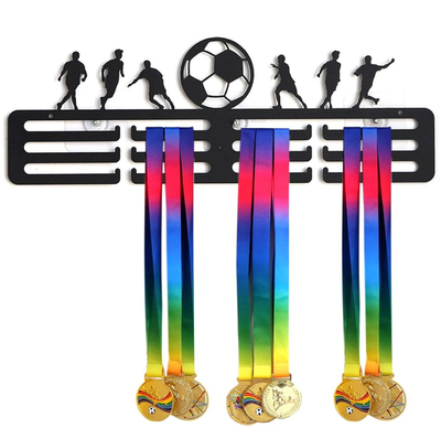Varëse medaljesh Pika Nona My Medals, metal, 40 cm, për futboll, e zezë