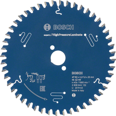 Diskë prerëse për laminate Bosch, 165x20mm