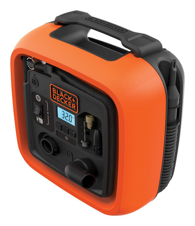 Kompresor për veturë Black&amp;Decker ASI400, 12V, portativ, portokalli