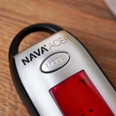 Термометар за кујна NAVA Kitchen Thermometer Skewer Grill Meat Fork, LCD екран, не'рѓосувачки челик, црно и сребрено