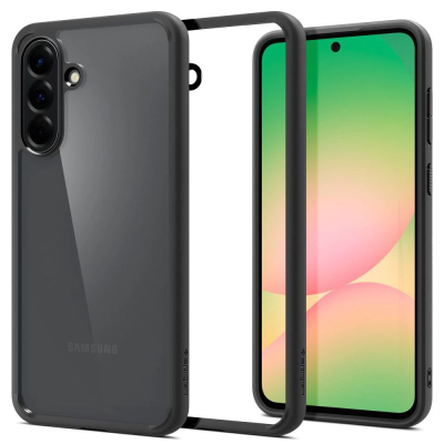 Заштитна маска за телефон Spigen Ultra Hybrid, Samsung Galaxy A56 5G, проѕирна, со мат црна рамка
