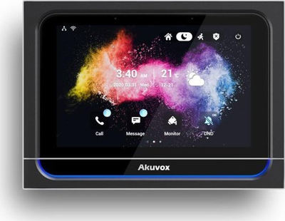 Stacion i brendshëm interkomi Akuvox X933S, me ekran me prekje 7", Android, i zi