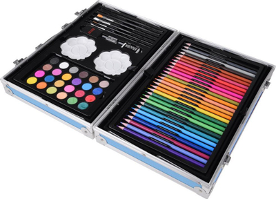 Set vizatimi Joko Art Misiada, 145 copë, valixhe për kalamoj, blu