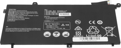 Bateri laptopi Mitsu për Huawei MateBook D Series HB46K497ECW, 3700 mAh 42.2 Wh, 11.4V