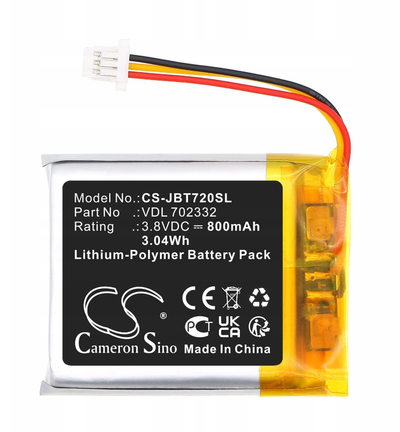 Bateri zëvendësuese për kufje JBL Tune 720 BT VDL 702332, 3.8V, 800mAh