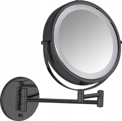 Pasqyrë muri me LED WENKO Power Loc Lumi Black, zmadhim 5x, e zezë