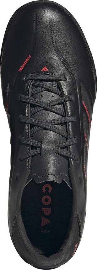 Këpucë futbolli fëmijësh adidas Copa Pure III League TF Jr IE1189, për bar sintetik, me lidhëse, të zeza