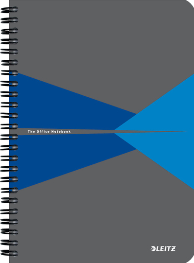 Bllok shënimesh Leitz Office Notebook, A5, faqe me katrorë, kapak PP, blu