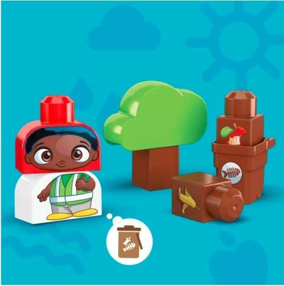 Lodra blloqe MEGA BLOKS Sort &amp; Recycle Squad, 17 pjesë, 2 figura, shumëngjyrëshe