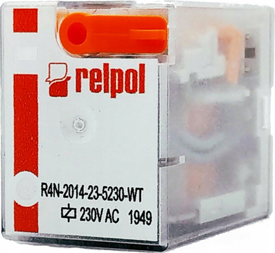 Rele industriale Relpol R4N-2014-23-5230-WT, 4P, 230V AC, transparente
