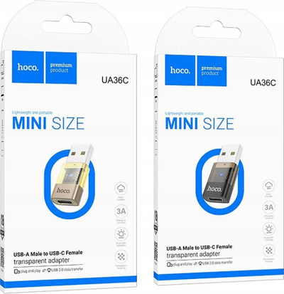 Kabllo USB Hoco UA36C, USB C në USB A, 3A, e zi