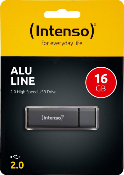 USB флеш Intenso Alu Line, 16GB, USB 2.0, антрацит