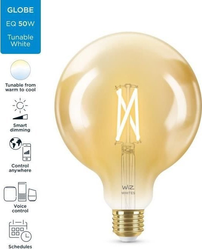 Llambë smart WiZ 871869978681601, LED 7W E27, rregullohet me aplikacion, filament, dritë nga e ngrohtë në të ftohtë e bardhë