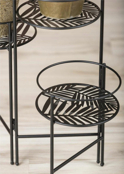Set mbajtëse lulesh Atmosphera Interior Designer, set 3 copë, lartësia 66 cm, e zezë