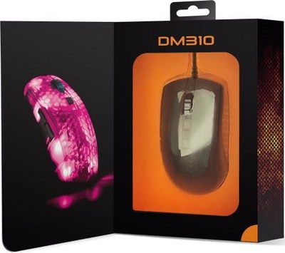 Гејминг глушец Deltaco Gaming DM310, 6200 DPI, 6 копчиња, црн проѕирен