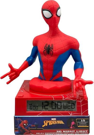 Ora alarmi Kids Licensing Marvel Spiderman, me dritë nate, shumëngjyrëshe