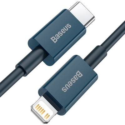 Кабел Baseus USB-C во Lightning BSU2665BLU, 1 m, 20 W, сина